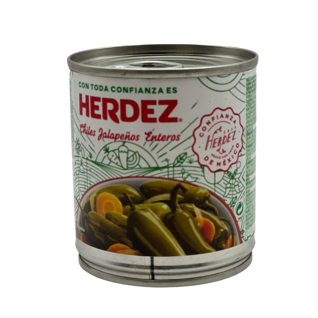 Chiles jalapeños enteros Herdez, presentación de 200 g