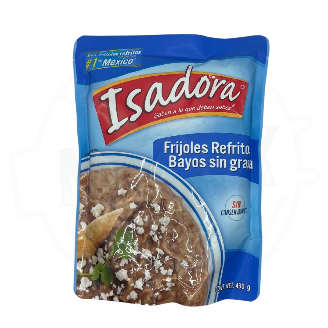 Frijoles bayos refritos sin grasa, Isadora, presentación de 430 g