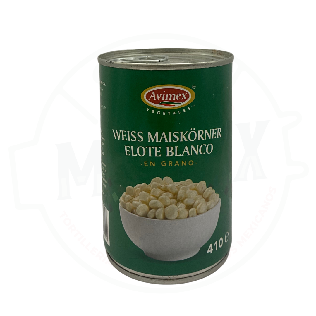 Maíz blanco en grano, Avimex, presentación de 410 g