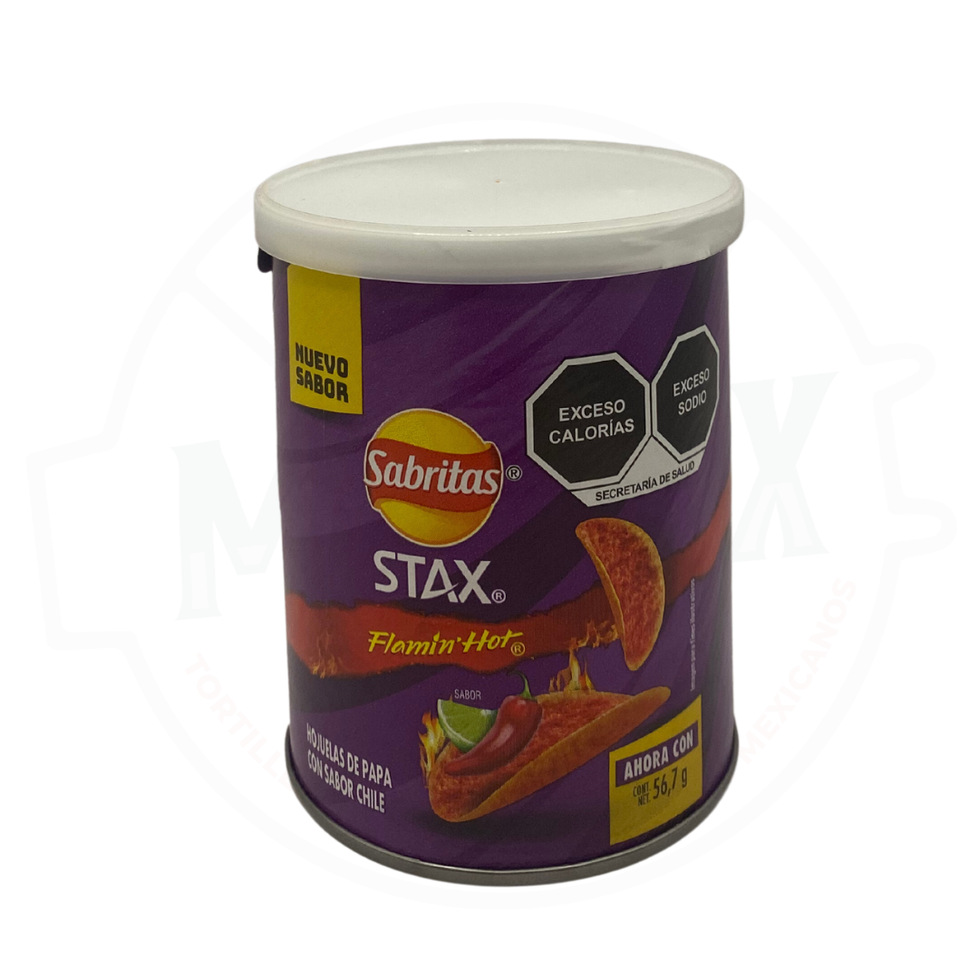 Sabritas Stax flaming hot (Versión México), presentación de 56,7 g